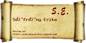 Sáfrány Erika névjegykártya